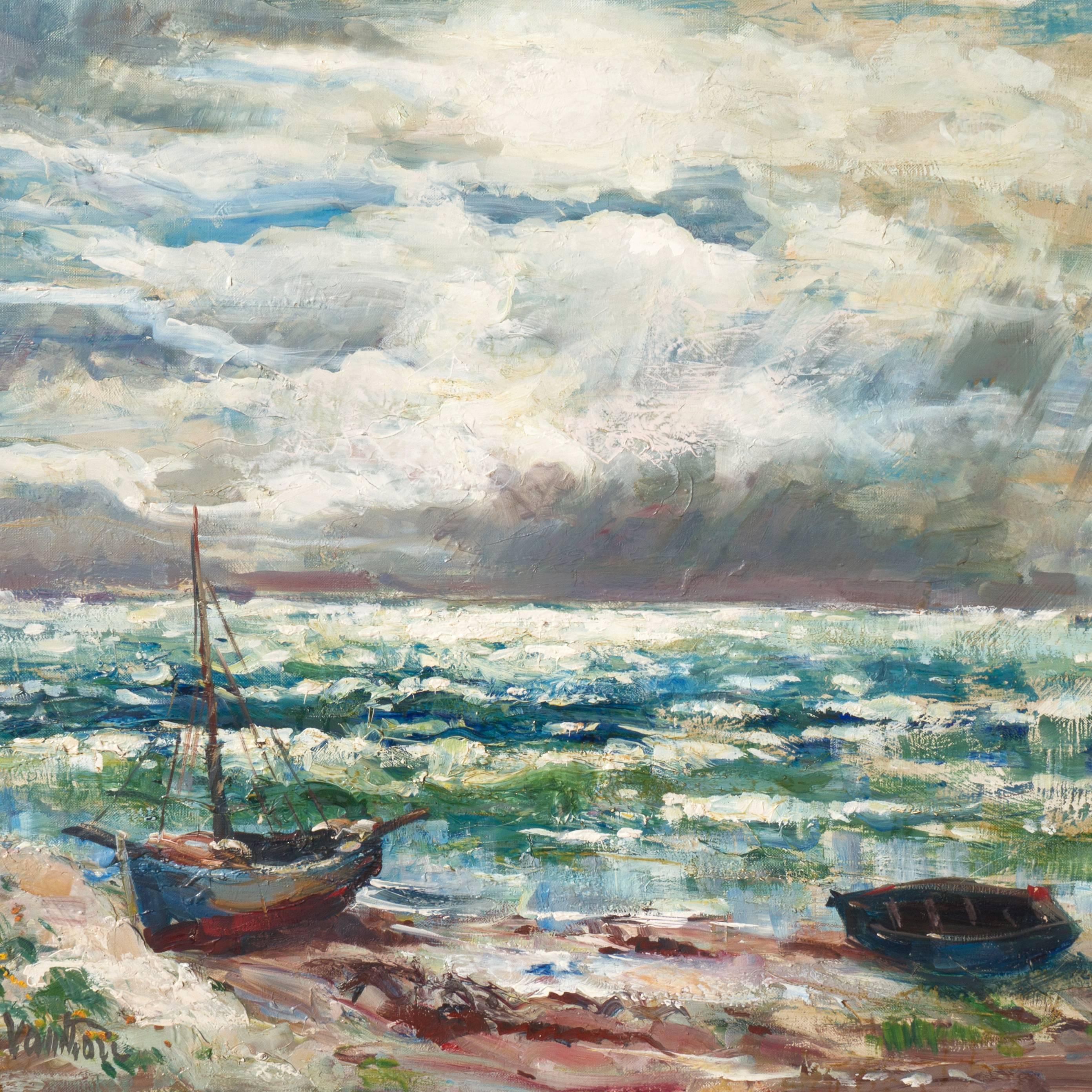 'After the Storm', Charlottenborg Museum, Paris, Danish Post-Impressionist Oil - Gray Landscape Painting by Mogens Erik Christien Vantore