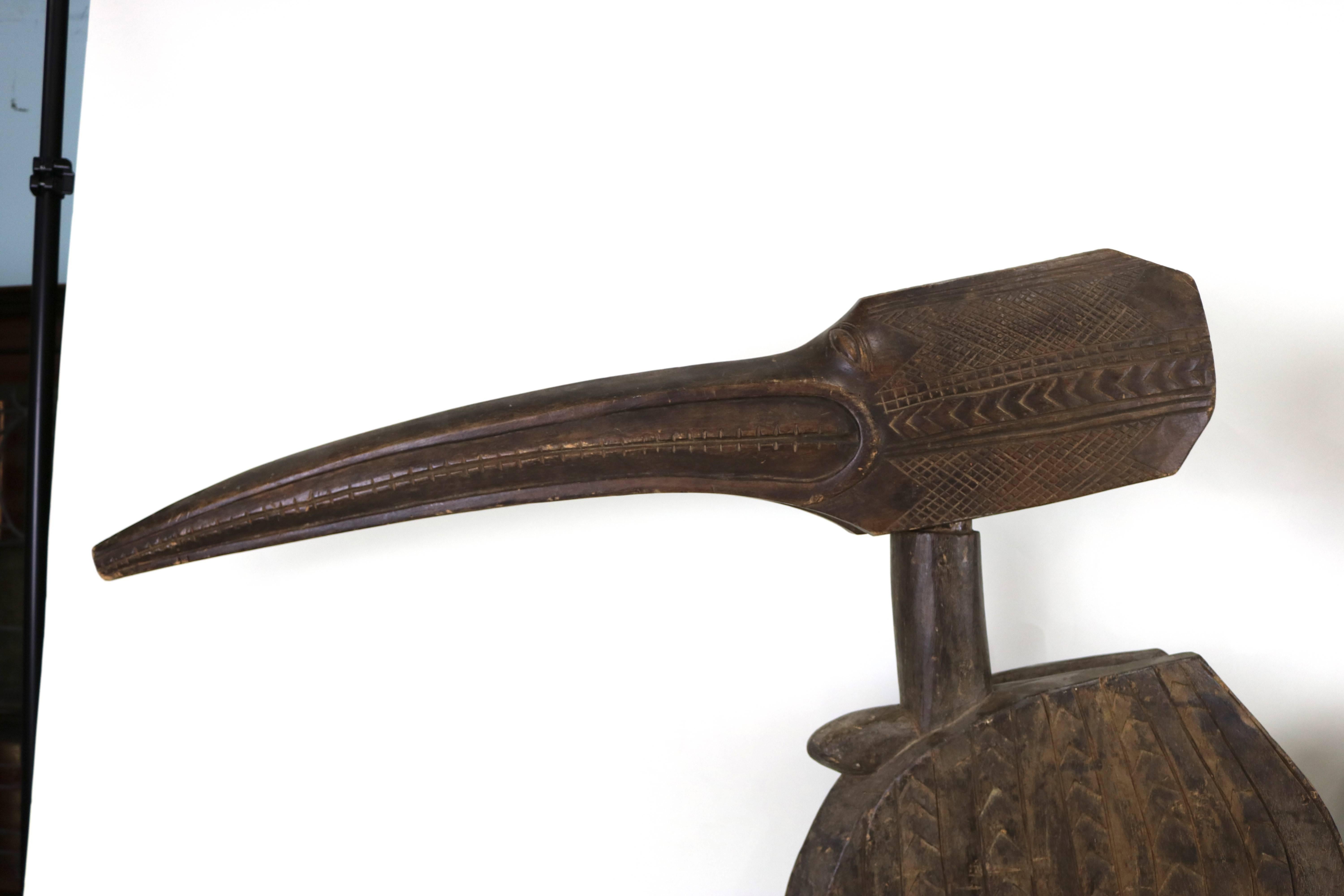 Hand-Carved Huge Pair Wood Carved Bird Sculptures For Sale