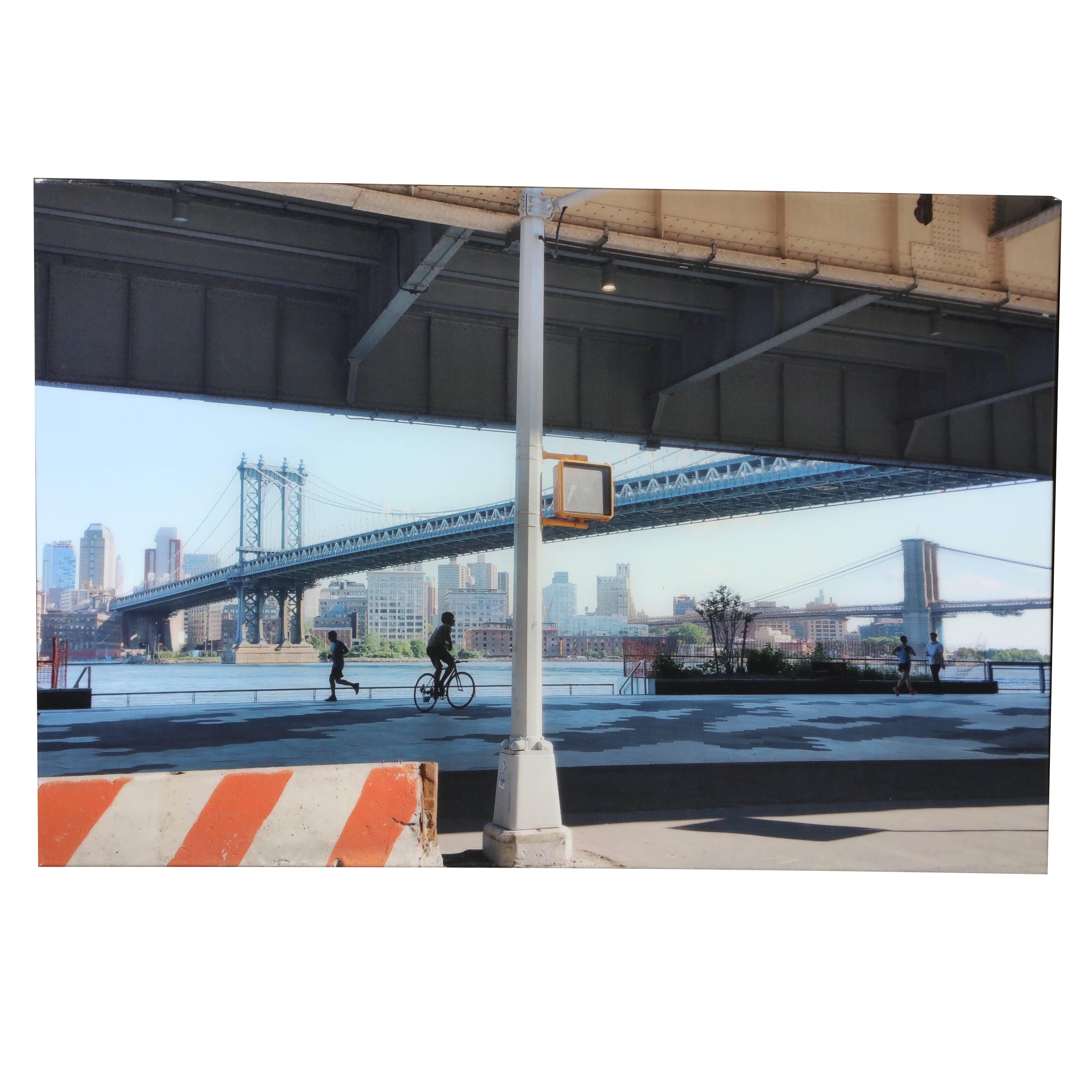 LeoK Color Photograph - Contemporary Photograph "NYC Energy under the Bridge" by Leok