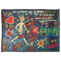 Vintage Contemporary Painting "La Lampara del Cuerpo"  by Julie Hermoso