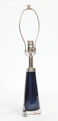 Nils Landberg/Orrefors Dark Sapphire Blue Lamps