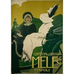 Large and Very Rare Italian Fashion Poster by Marcello Dudovich, 1912