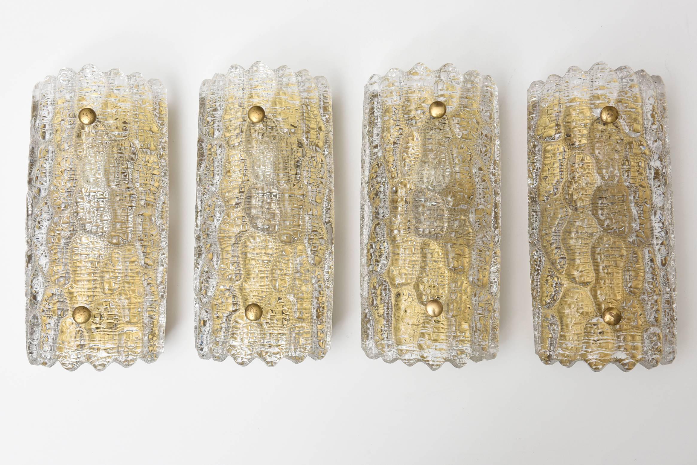 Scandinavian Modern Pair of Vintage 1960s Glass Wall Sconces Designed by Carl Fagerlund For Sale