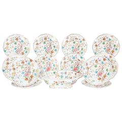 19th Century Dessert Service for 12 with Polychrome Enamel Exotic Birds 10