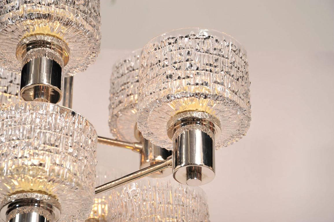 Scandinavian Modern Hans-Agne Jakobsson Vertical Cut Crystal Chandelier