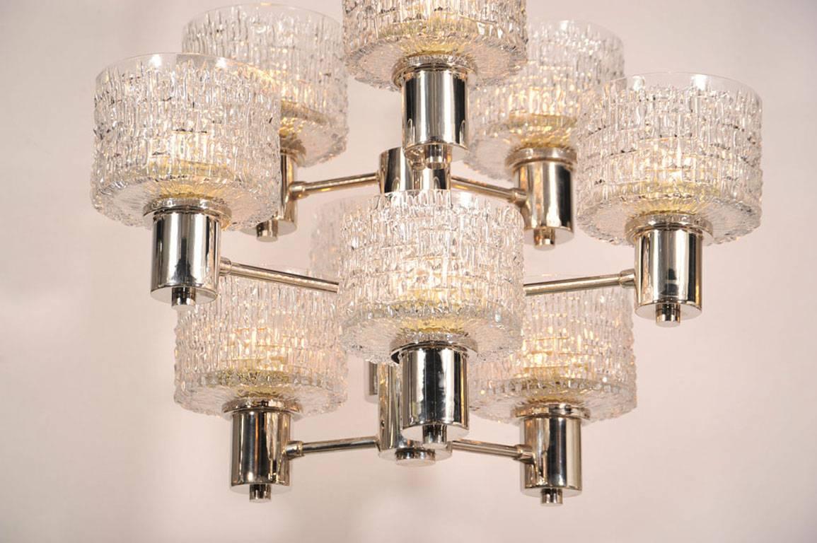 20th Century Hans-Agne Jakobsson Vertical Cut Crystal Chandelier