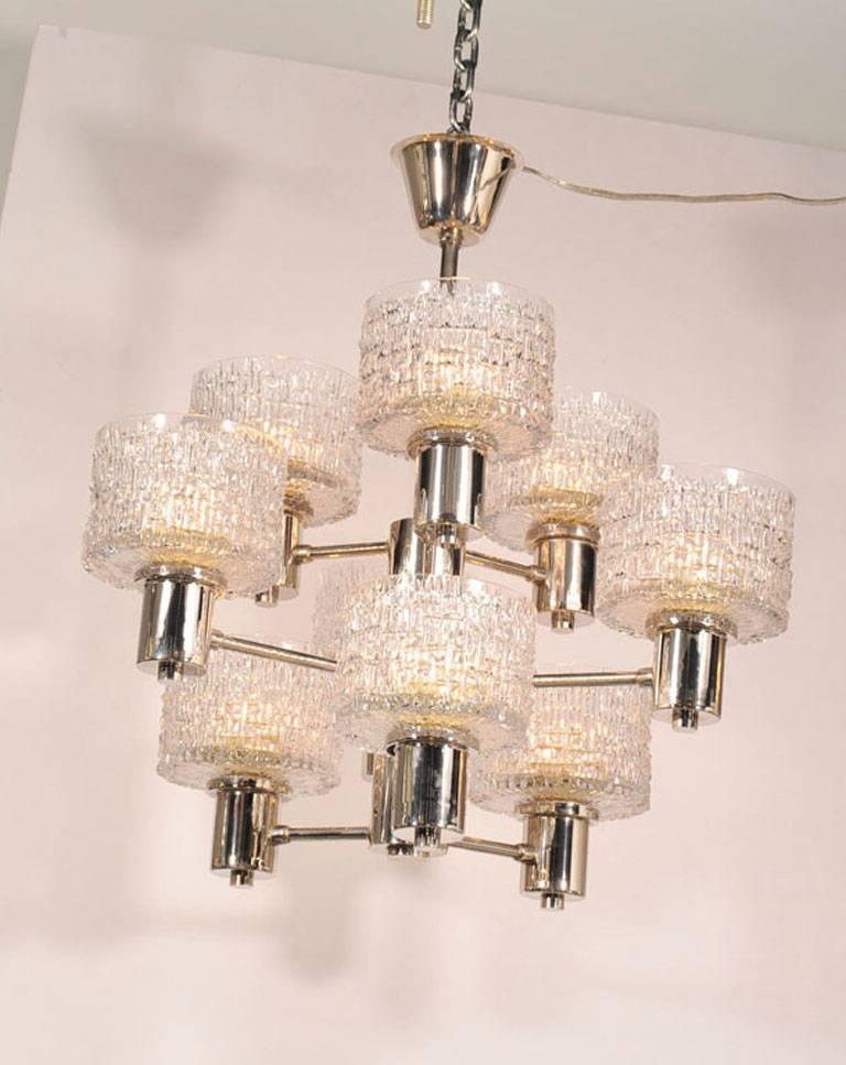 Hans-Agne Jakobsson Vertical Cut Crystal Chandelier 1