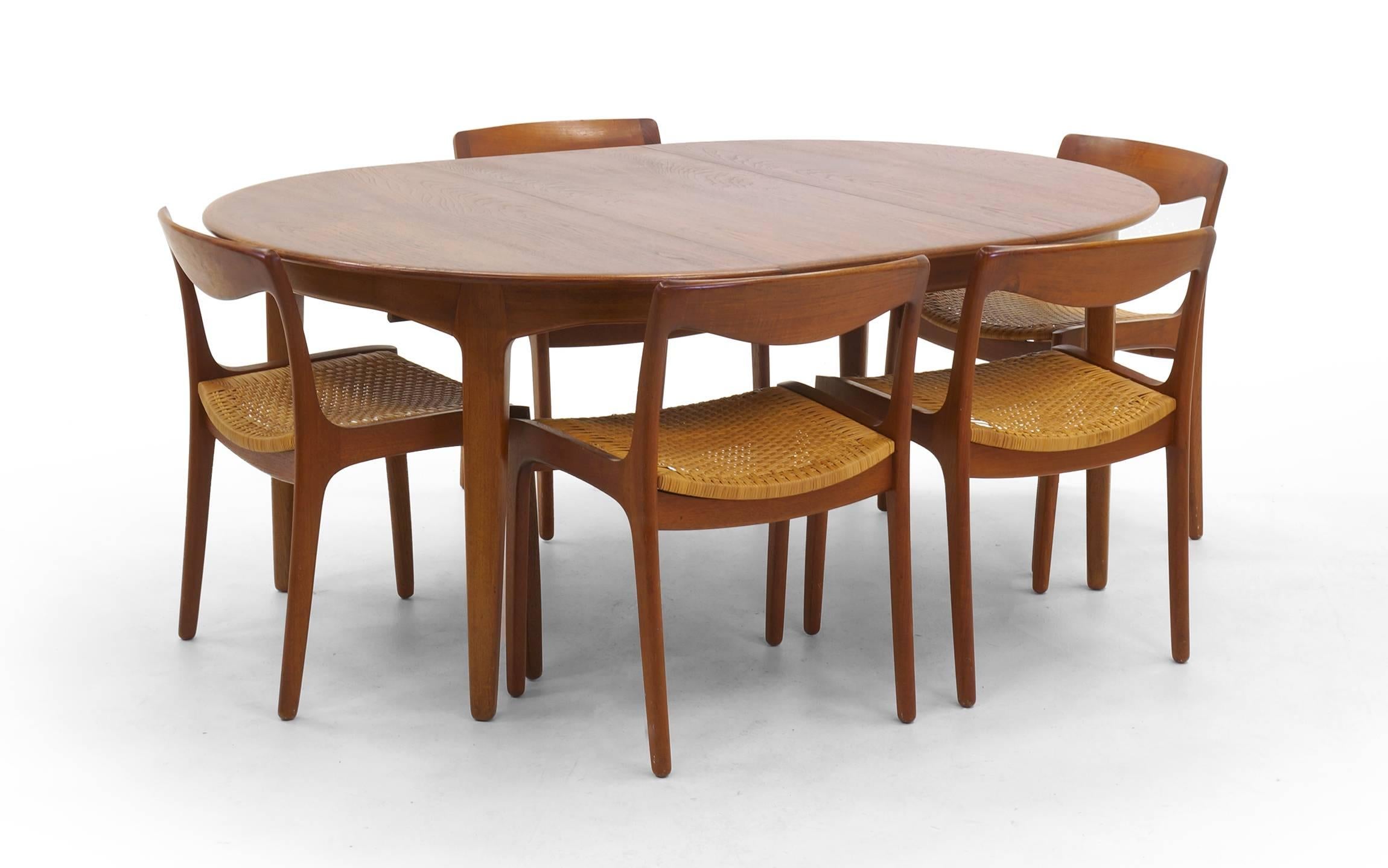 Teak Extension Dining Table by Soro Stole, Denmark & 8 chairs by Vilhelm Wohlert 1