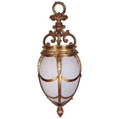 Oversized Antique Caldwell Co. Bronze and Kokomo Glass Pendant Light, circa 1910