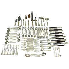 Used 96 Piece Stieff Rose Sterling Silver Flatware Set, circa 1900