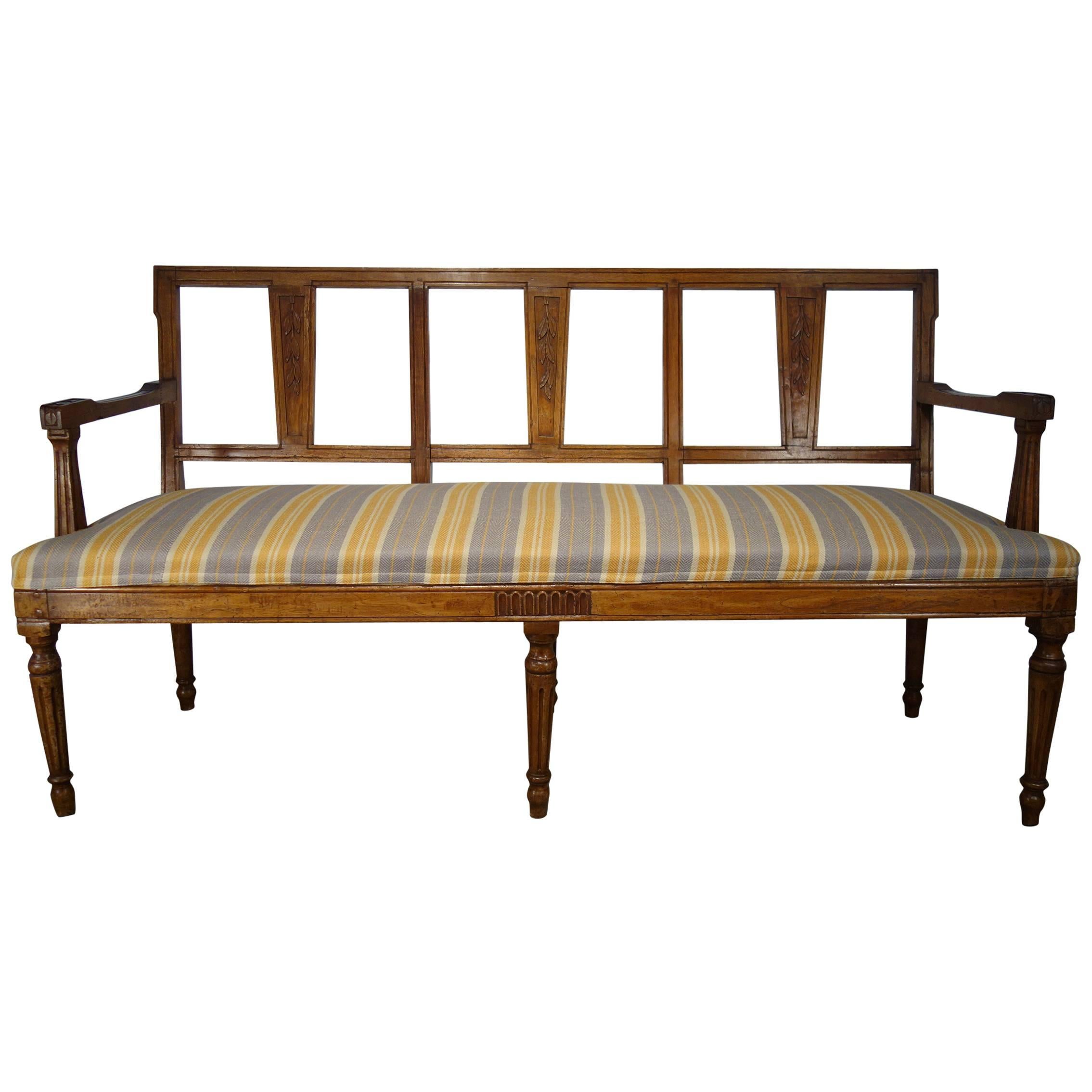 Antique Italian Lombardy Settee Couch, Louis XVI, circa 1860