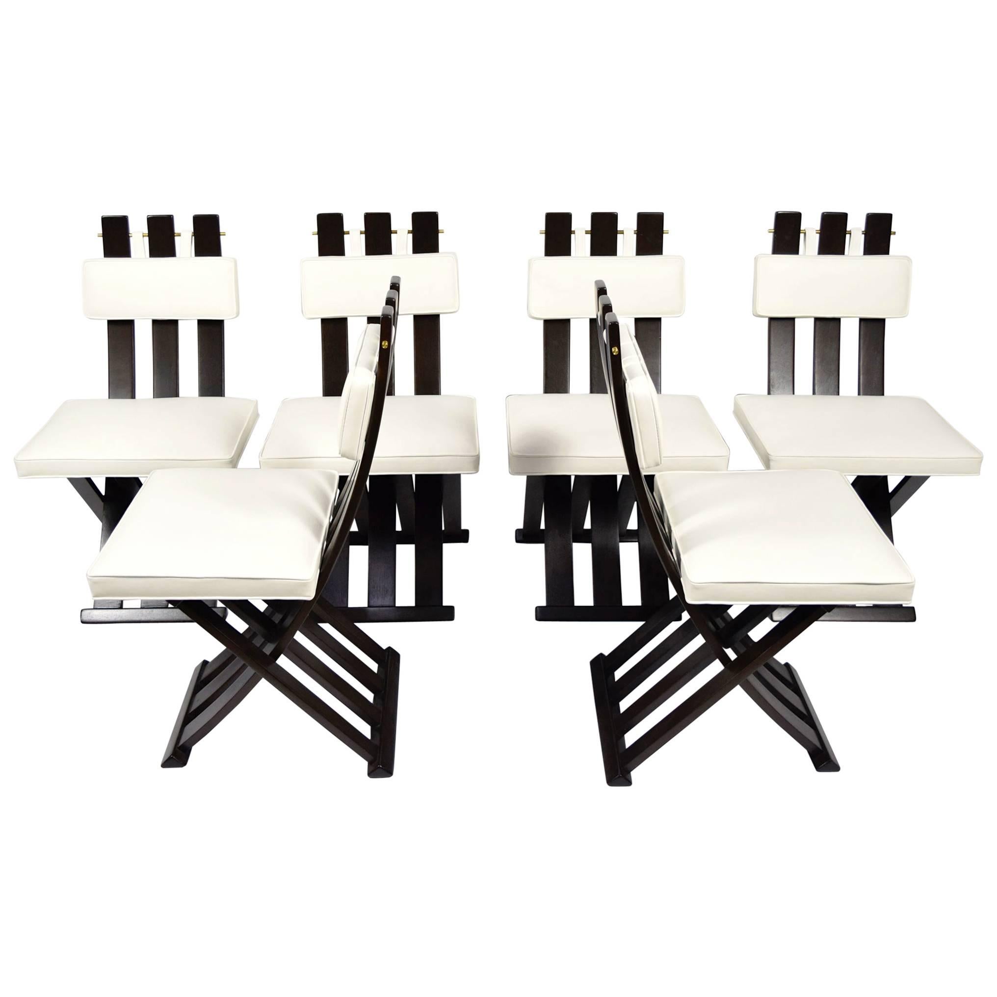 Set of Six Harvey Probber X-Base/Campaign Chairs