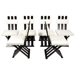 Set of Six Harvey Probber X-Base/Campaign Chairs