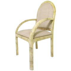 High Back Horn-Wrapped Desk Chair in Manner of Karl Springer, circa 1980s 9