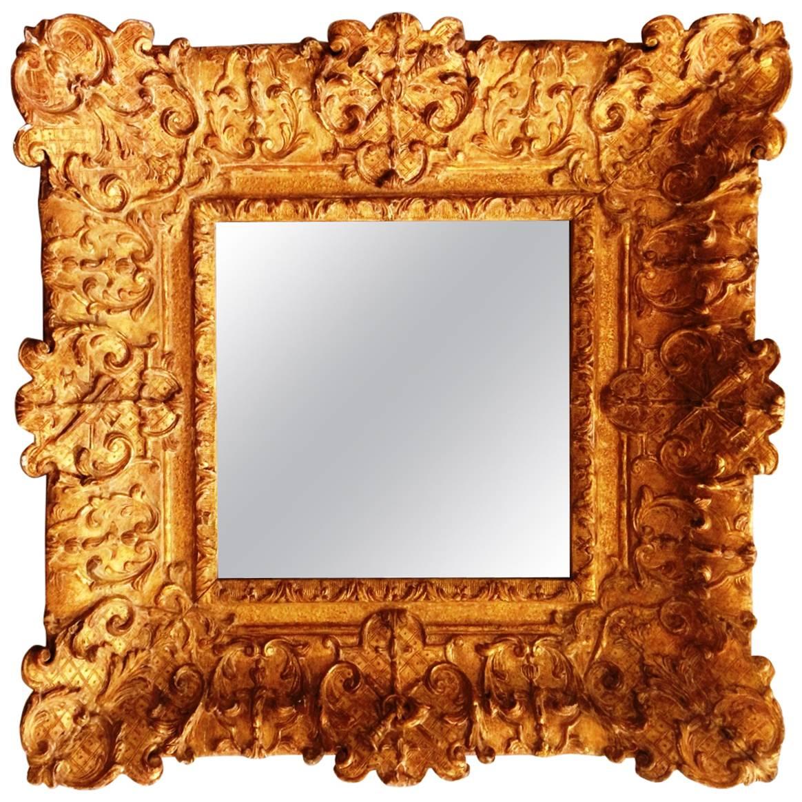 Fabulous Louis XIV Period Frame Mounted as Mirror, France, Early 18th Century