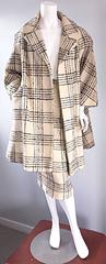 Vintage Lilli Ann 1960s 60s Swing Coat And Pencil Skirt Set In Oversized Plaid