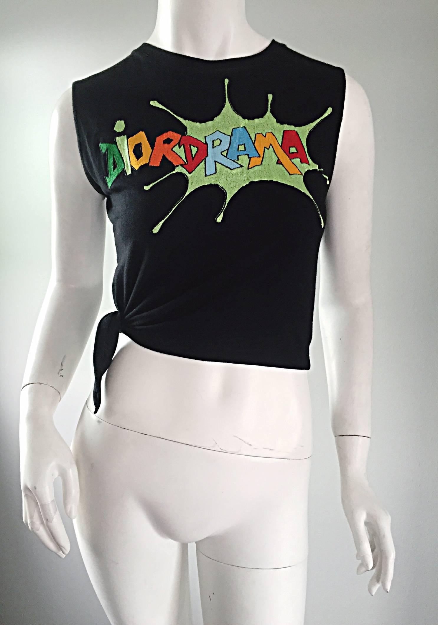 Amazing AND Rare! Christian Dior black crop top, with 