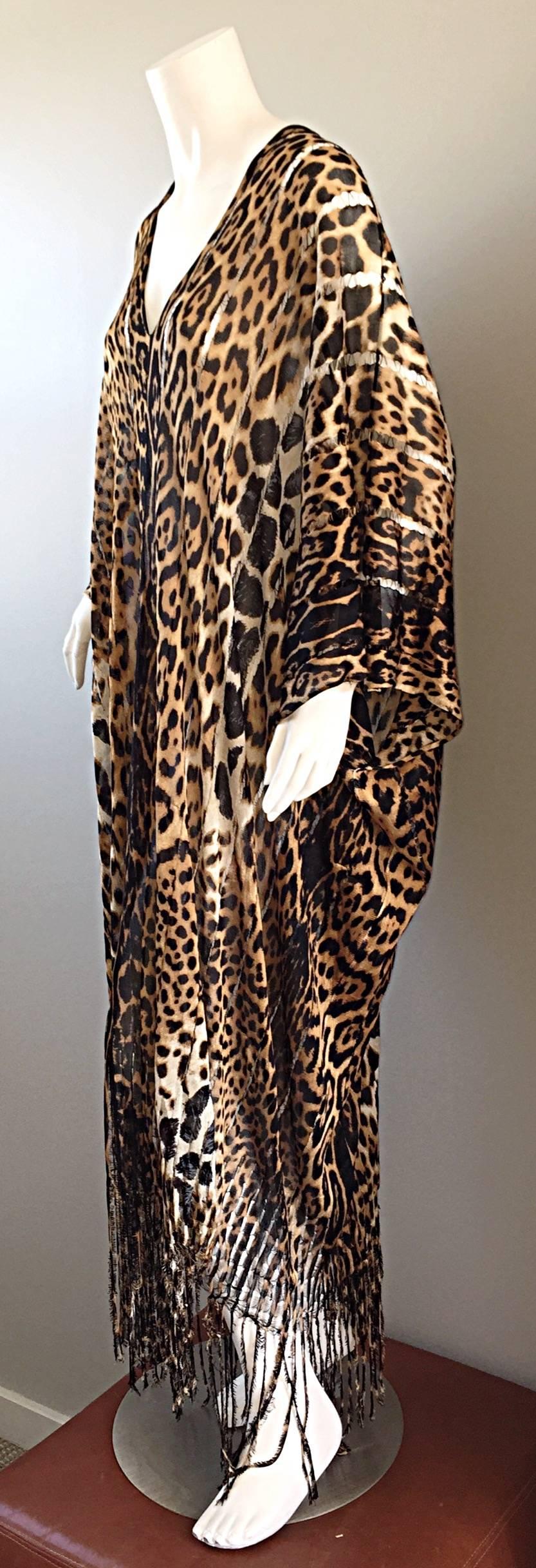 ysl leopard caftan