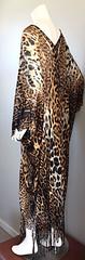 Rare Iconic Yves Saint Laurent Tom Ford Leopard Cheetah Silk Fringed Caftan YSL