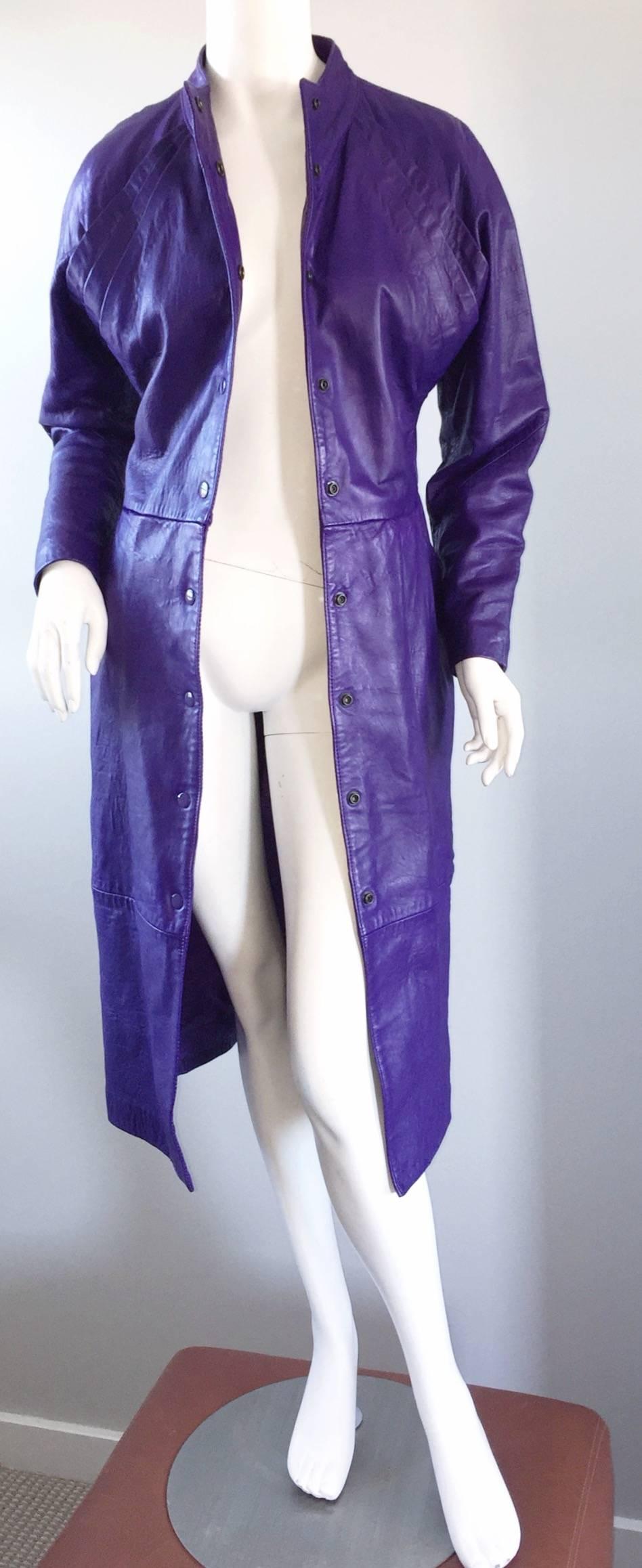 Vintage North Beach Leather by Michael Hoban Purple Leather Dress or Jacket 1