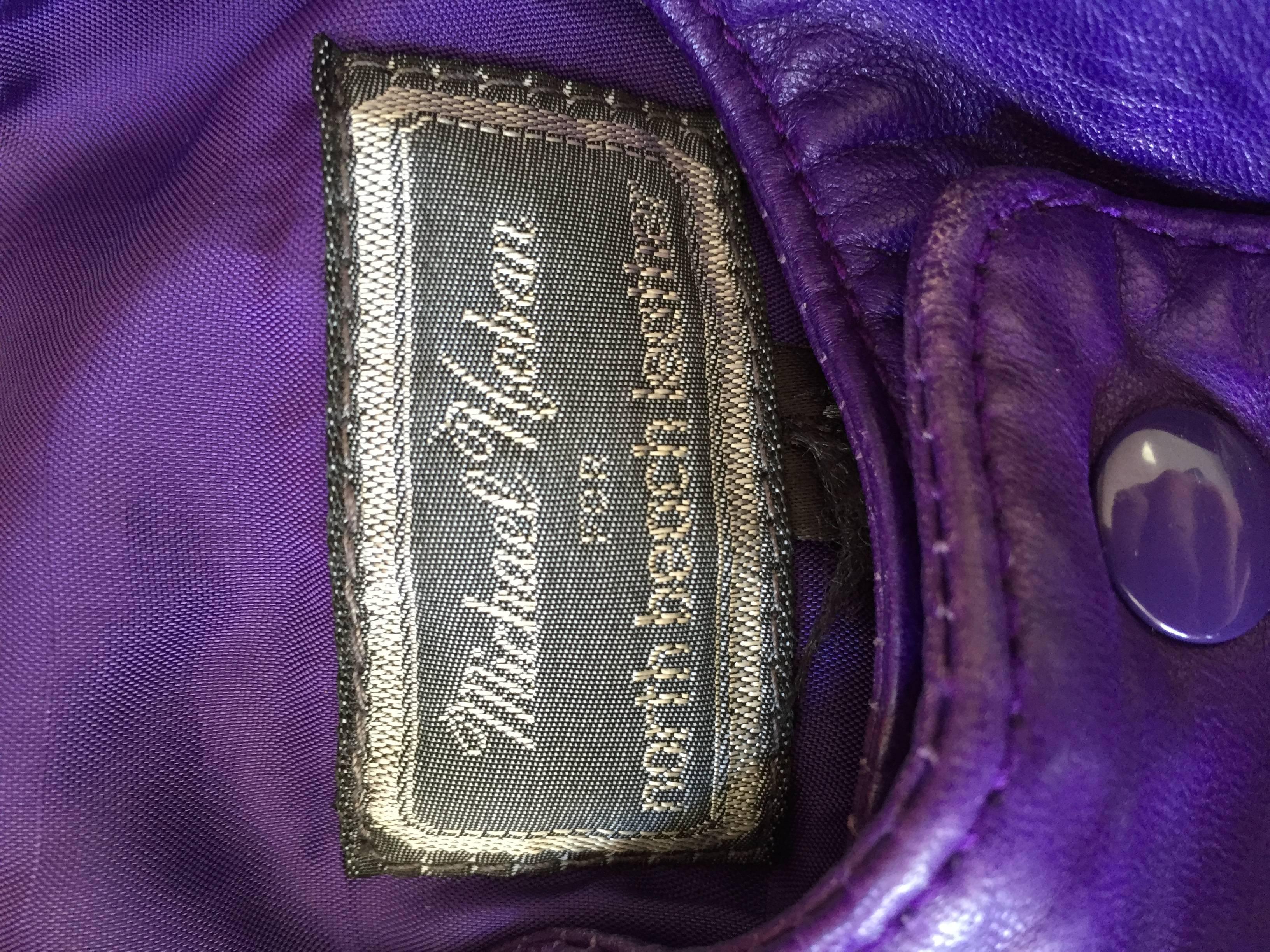 Vintage North Beach Leather by Michael Hoban Purple Leather Dress or Jacket 3