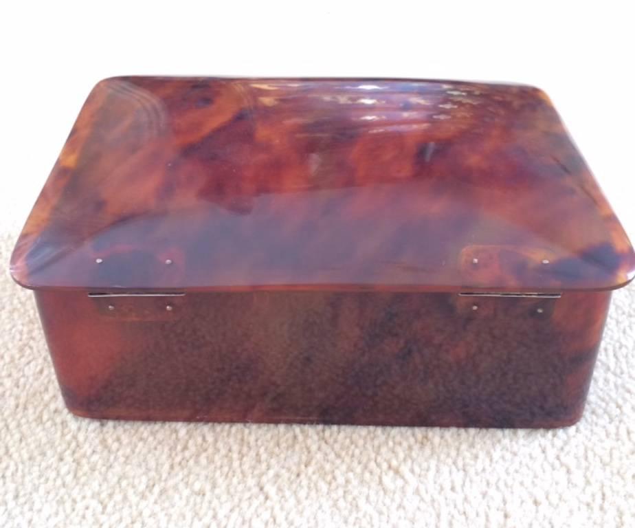 Tortoiseshell Box with Silver Mounts Dated London, 1905 For Sale 2