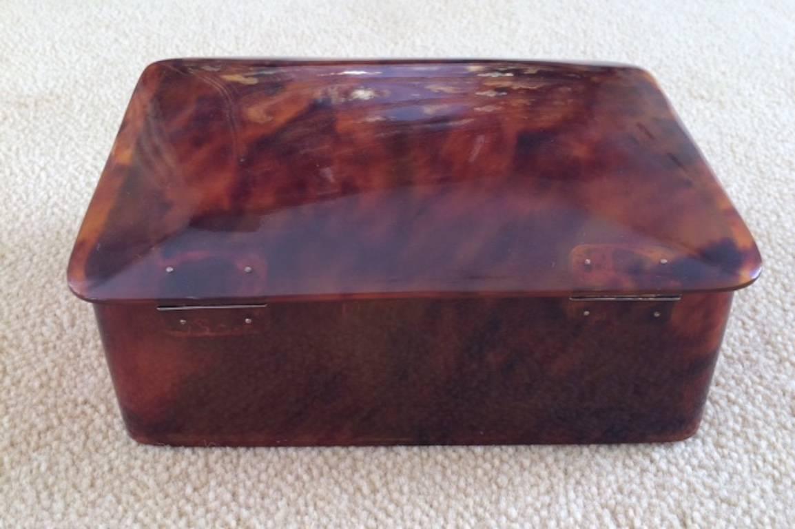 Tortoiseshell Box with Silver Mounts Dated London, 1905 For Sale 3