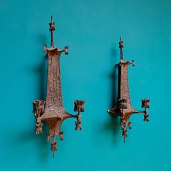 Pair of 1940s Brutalist Wall Lights