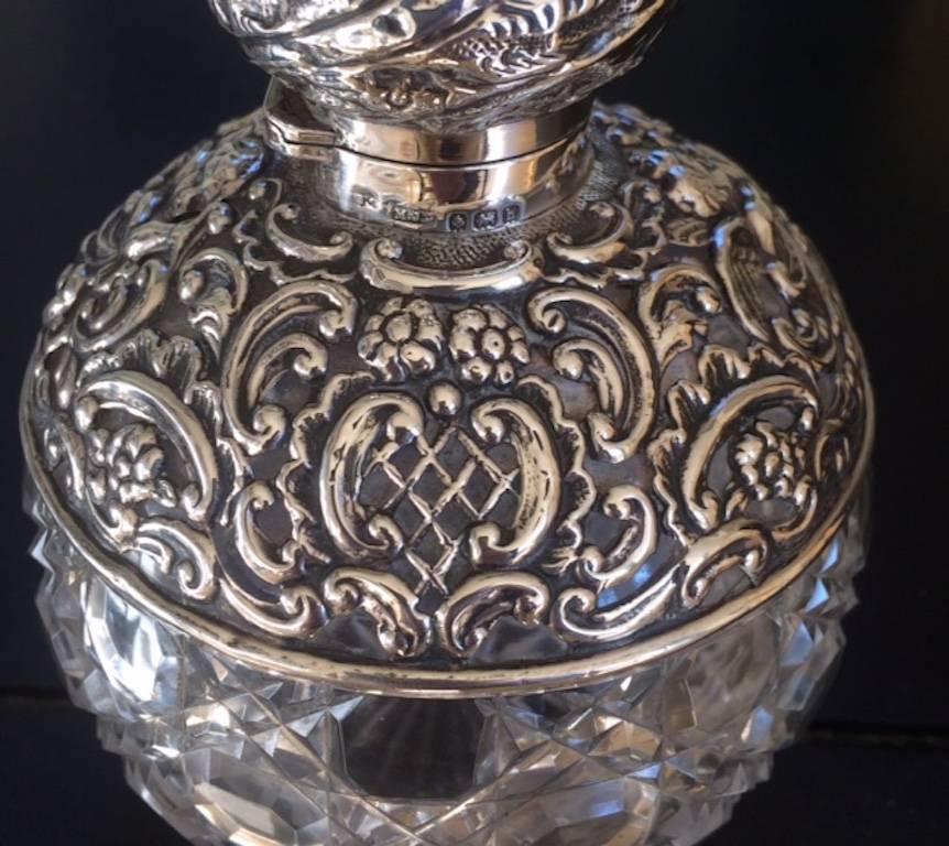 Pair of Glass Silver Mounted Perfume Bottles Made by Mathew John Jessop 1