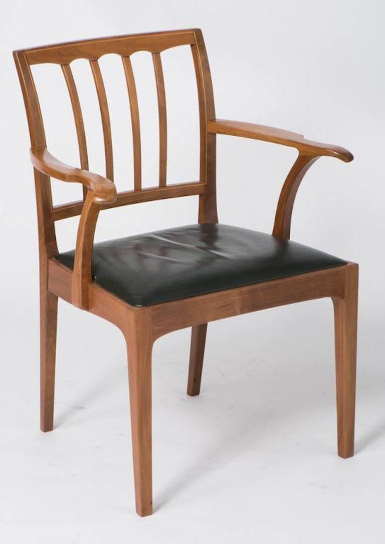 British Edward Barnsley set of eight walnut chairs, England circa 1971