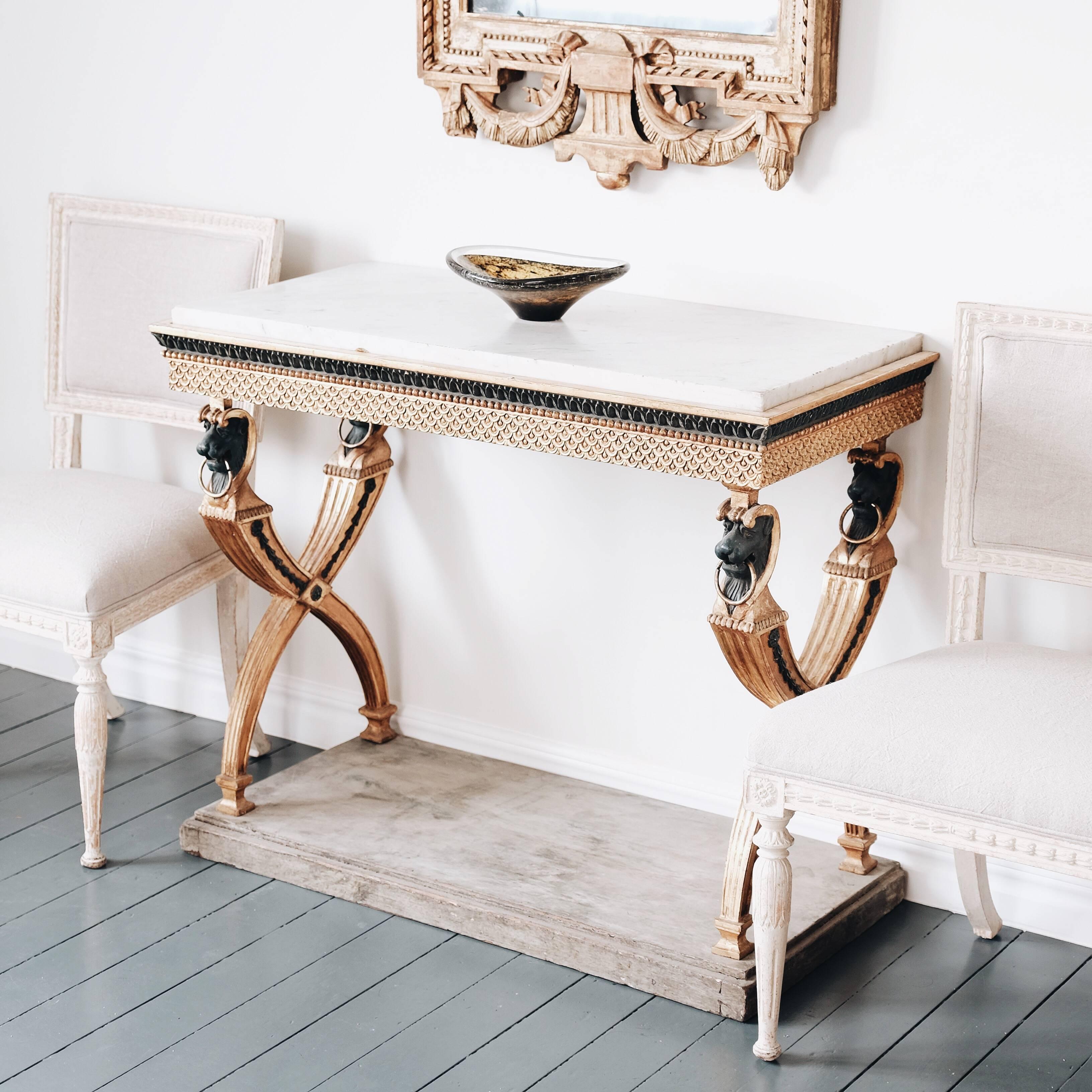 Painted 19th Century Swedish Gustavian Console Table