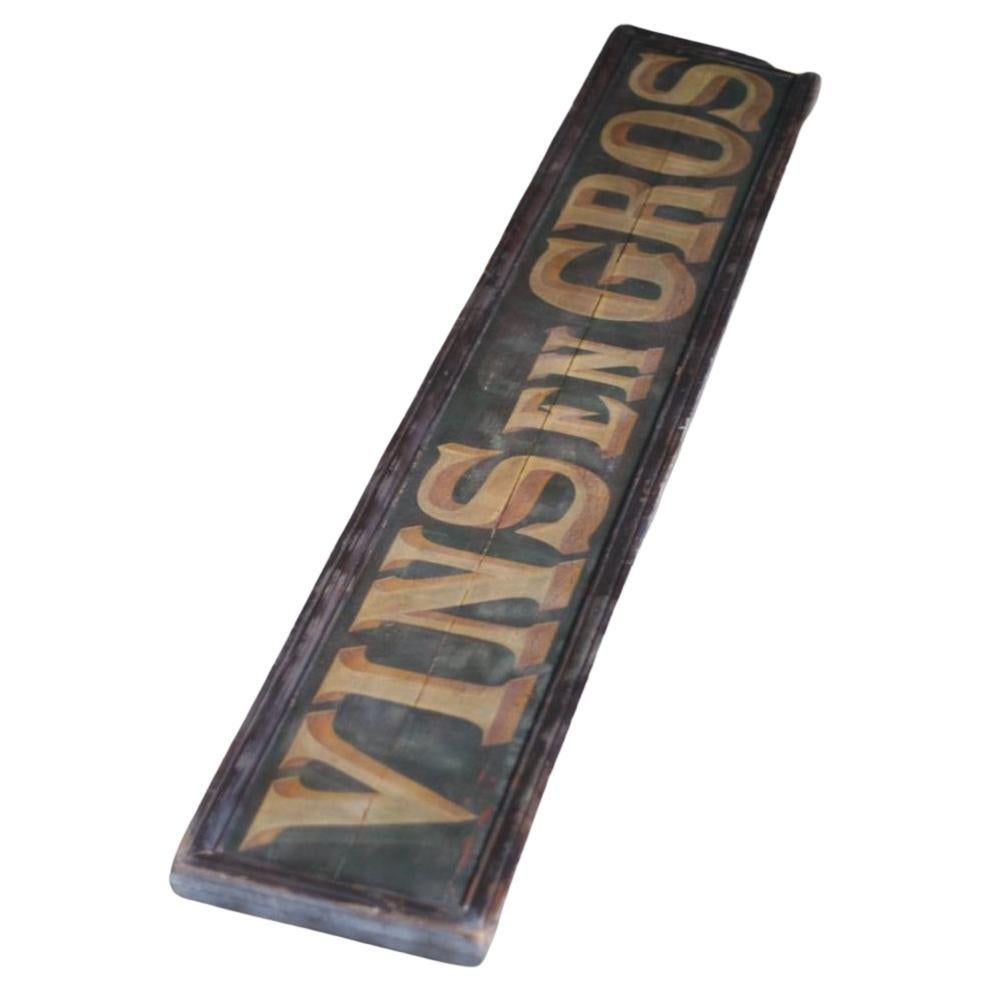 VIN EN GROS Advertising Sign from Bois France, 1940s For Sale