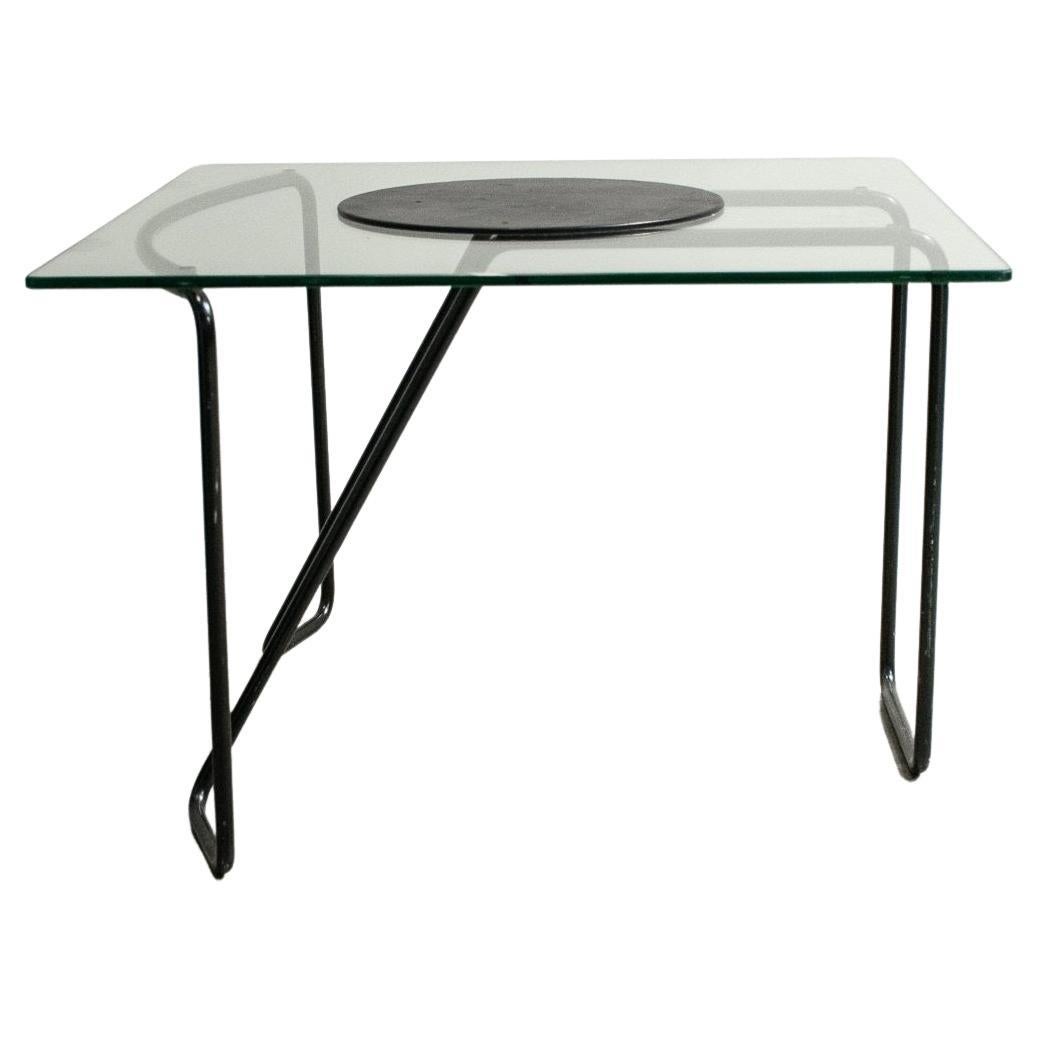 Post-Modern Metal and Glass Coffee Table, Italy, 1980s For Sale