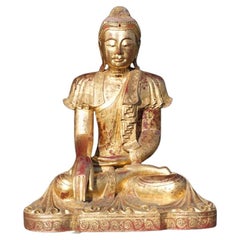 Buddha in Gilded Wood, Asia, 1950s