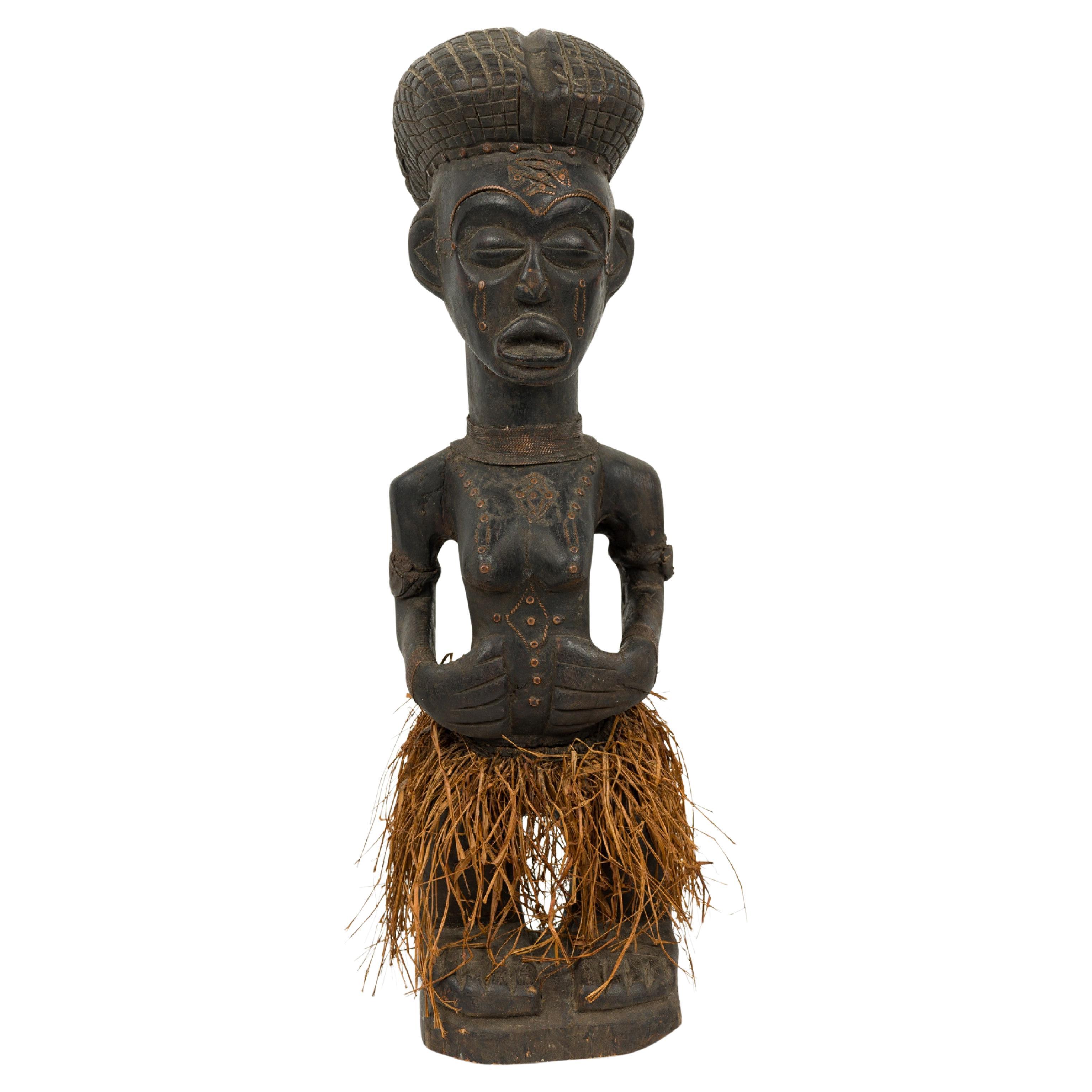 African Nigeria 20th Century Hand Crafted Yoruba Fertility Figure