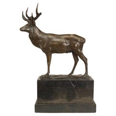 Ciervo Victoriano Francés de Bronce