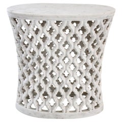 Contemporary Oval Table (20"), Openwork Stone Apron