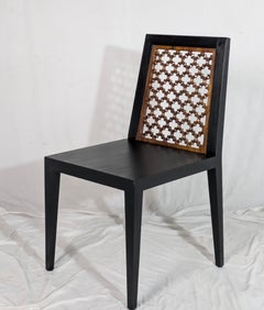 Sedia Hollywood Regency (senza braccioli), con schienale decorativo Jali