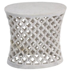 Hollywood Regency Oval Table (16"), Jali Stone Accent