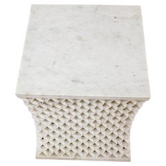 Contemporary Square Table (24"), Openwork Stone Apron
