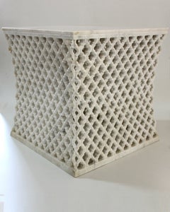 Handmade Stone Square Table (24"), Jali Apron Detail