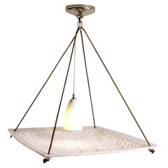 Marble Square Chandelier, Geometric Jali Pendant