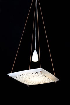 Stone Geometric Chandelier, Square Marble Fixture