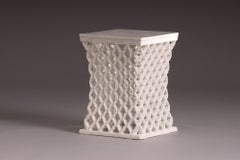 Luxury Square Side Table (12"), Carved Stone Jali