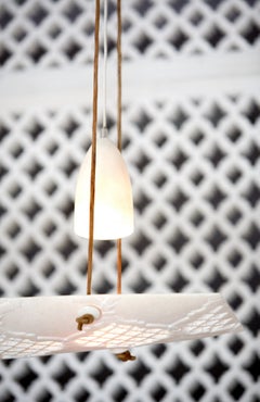 Organic Modern Chandelier (48"), Stone Jali Pendant Light