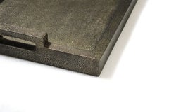 Bandeja con revestimiento metálico, bandeja decorativa rectangular de bronce blanco envejecido