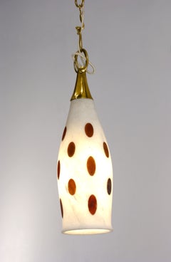 White Marble Decorative Cloche, Agate Inlay