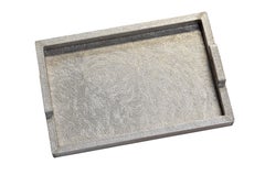Contemporary Tray, White Bronze Metal Clad Rectangular