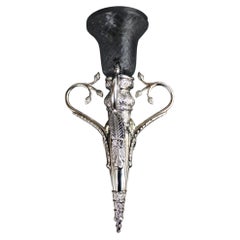 Mughal Wall Sconce, Cast Palace Brass Nickel