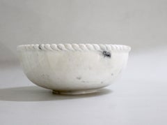 Cuenco de mármol «Rope» (8", mármol blanco), recipiente de piedra tallado a mano